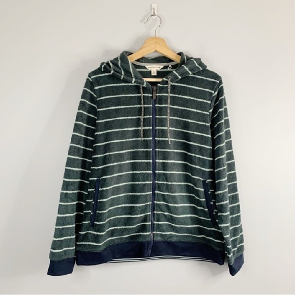 Toad & Co Cashmoore Jacket Fleece Stripe Green Hoodie